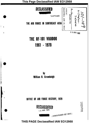﻿نیروی هوایی در آسیای جنوب شرقی RF-101 VOODOO. 1961-1970