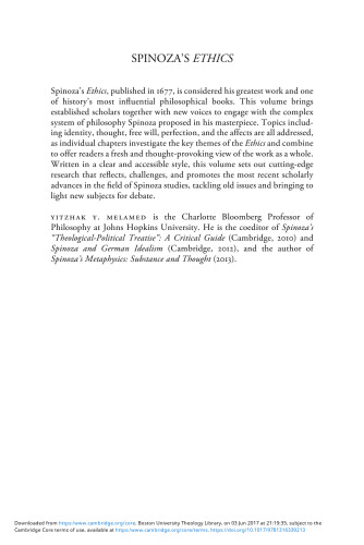 ﻿Spinoza’s ’Ethics’: راهنمای انتقادی