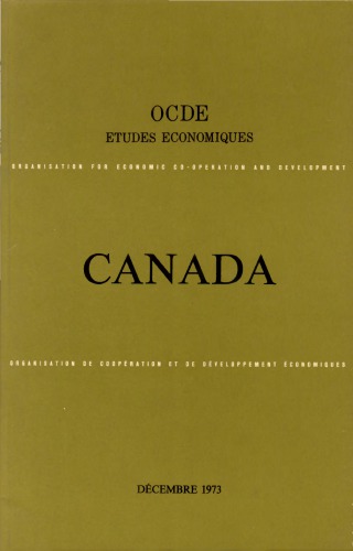 ﻿بررسی های اقتصادی OECD. کانادا 1973.