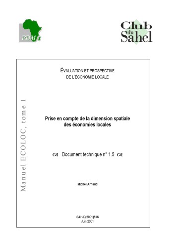 ﻿écoloc - Gérer l’ économie localement en afrique - ارزیابی و آینده نگر / Approche n ° 05: جایزه en compte de la dimension spatile des économies ، تکنیک اسناد.