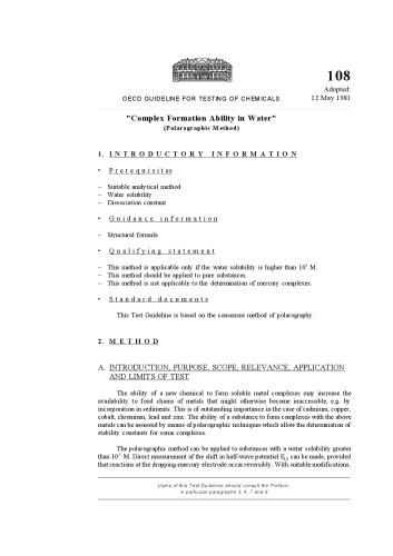 ﻿تست شماره 108: توانایی تشکیل کمپلکس در آب