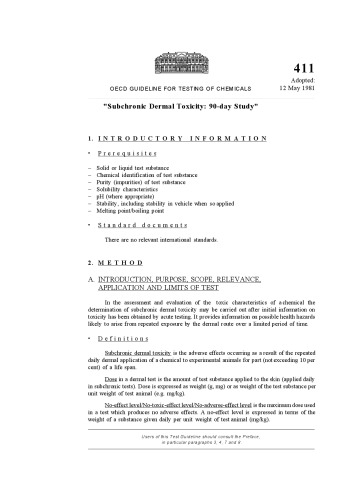 ﻿تست شماره 411: سمیت پوستی تحت مزمن: مطالعه 90 روزه