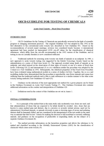 ﻿تست شماره 420: مسمومیت حاد دهان - روش دوز ثابت