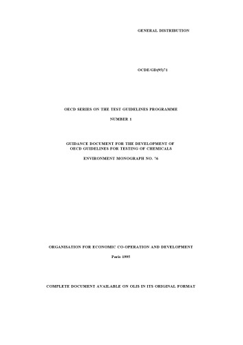 ﻿سند راهنما برای توسعه دستورالعمل های OECD برای آزمایش مواد شیمیایی