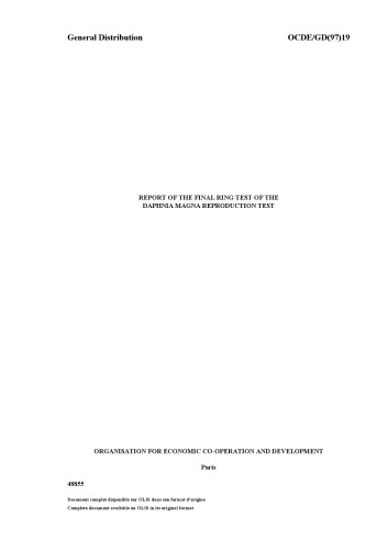 ﻿گزارش تست حلقه نهایی تست تولید مثل دافنیا مگنا