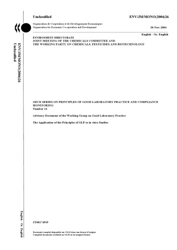 ﻿کاربرد اصول GLP در مطالعات آزمایشگاهی