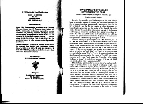 ﻿چگونه گرامرهای زبان انگلیسی از قایق غافل شده اند: بیش از آنچه که به نظر می رسد نابسامانی بوده است