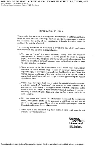 ﻿ویلیام پالرنی: تحلیل انتقادی ساختار ، موضوع و ترکیب آن و ترجمه نثر انگلیسی مدرن