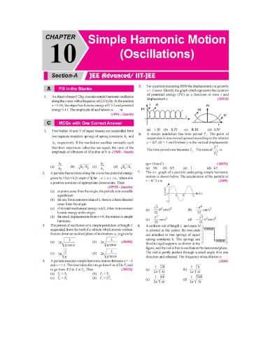 ﻿SHM حرکت هارمونیک ساده و نوسانات IIT JEE راه حل فصل 1978 تا 2017 AIEEE IIT JEE شامل اصلی