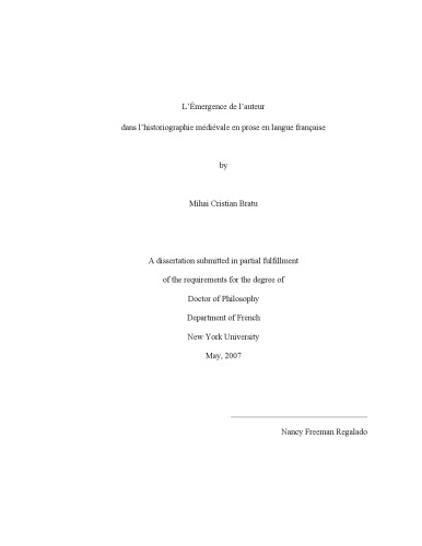 ﻿ظهور نویسنده در تاریخ نگاری منثور قرون وسطی به زبان فرانسوی