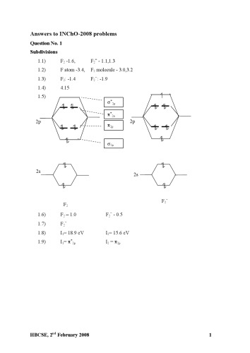 INChO 2008 Chemistry Solution از هند هند ملی المپیاد شیمی شیمی