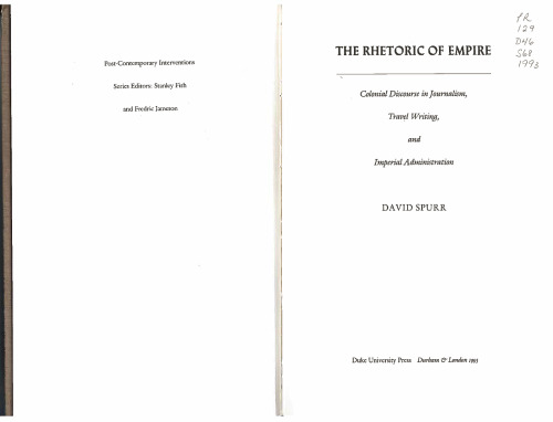 ﻿بلاغت امپراتوری: گفتمان استعماری در روزنامه نگاری، سفرنامه نویسی و مدیریت امپراتوری