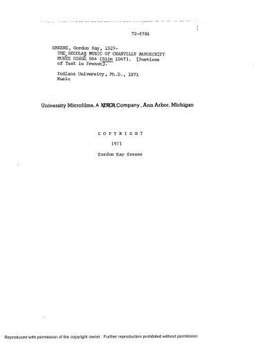 ﻿موسیقی سکولار موزه دستنوشته شانتیلی Condé 564 (Olim 1047)