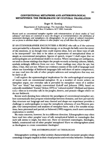 ﻿استعاره های متعارف و متافیزیک انسان شناختی: مشکل ترجمه فرهنگی