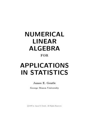 ﻿جبر خطی عددی برای کاربردها در آمار