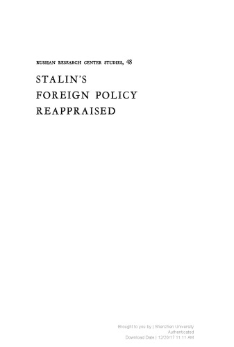 ﻿سیاست خارجی استالین مورد ارزیابی مجدد قرار گرفت