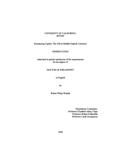 ﻿سرمایه عاشقانه: هدیه در ادبیات انگلیسی میانه