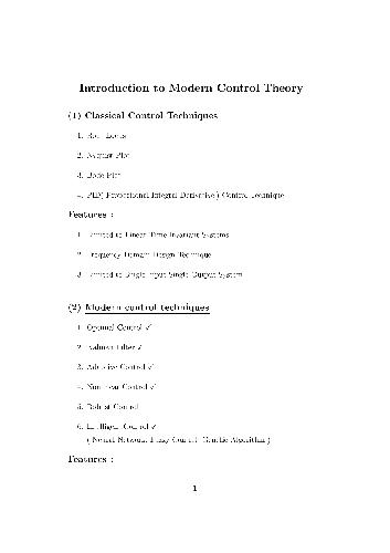 نظریه کنترل مدرن