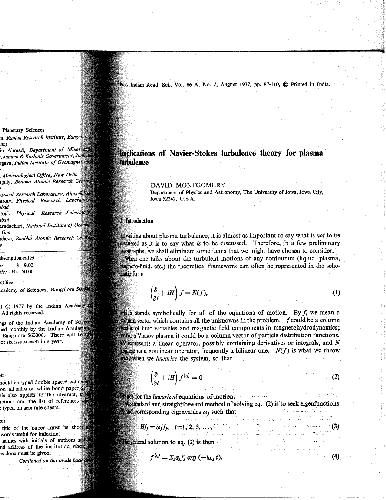 ﻿ناوی استوکس و آشفتگی پلاسما