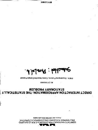 تقریب تعامل مستقیم ، مسئله آماری ثابت