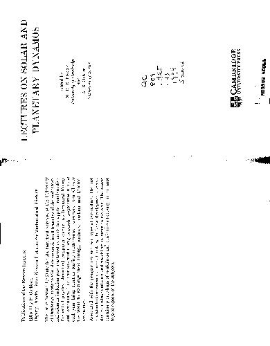 سخنرانی در مورد دینام های خورشیدی و سیاره ای