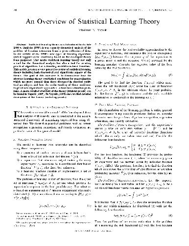 یک مرور کلی از تئوری یادگیری آماری