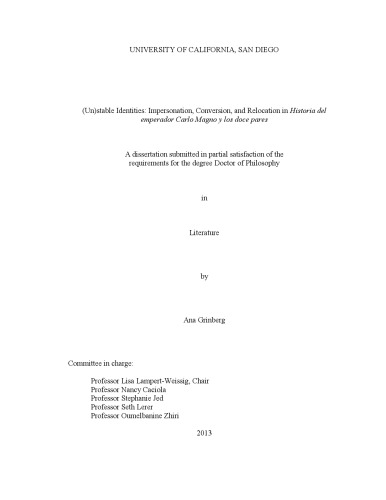 ﻿هویت‌های (غیر)پایدار: جعل هویت، تبدیل، و جابه‌جایی در تاریخچه امپراطور Carlo Magno y los doce pares