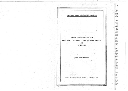 ﻿محله های استانبول در پایان عصر فاتح، سکونت و جمعیت شهر