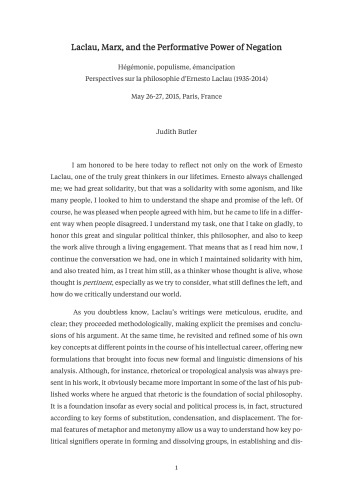 ﻿لاکلائو، مارکس و قدرت اجرایی نفی