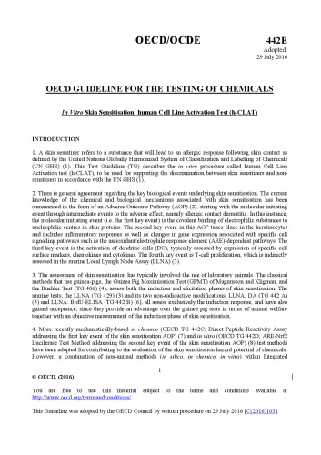 تست شماره 442E: حساسیت پوستی In Vitro.