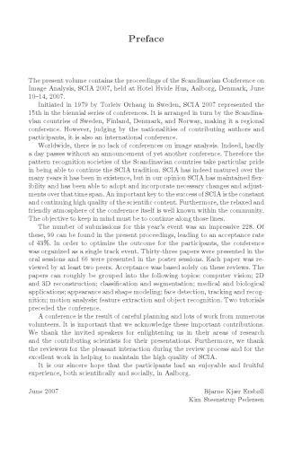 تجزیه و تحلیل تصویر: پانزدهمین کنفرانس اسکاندیناوی ، SCIA 2007 ، آلبورگ ، دانمارک ، 10-14 ژوئن ، 2007
