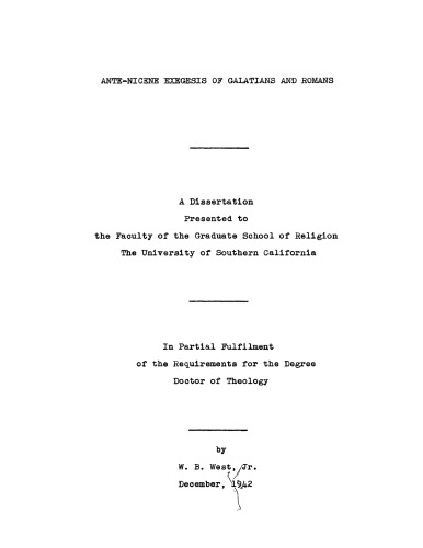 ﻿تفسیر پیش از نیقیه غلاطیان و رومیان