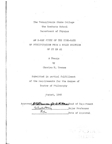 ﻿مطالعه اشعه ایکس میزان زمان بارش از یک محلول حل جامد در AL