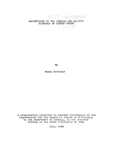 ﻿کاروتنوئیدها در نمایش و پرهای گرفتگی پرندگان اسقف