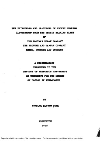 ﻿اصول و شیوه های مشارکت در سود نشان داده شده از طرح های مشارکت در سود شرکت کداک ایستمن، شرکت پراکتر و قمار، سیرز، روباک و شرکت