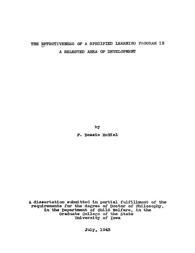 ﻿اثربخشی یک برنامه یادگیری مشخص در یک منطقه انتخاب شده از توسعه