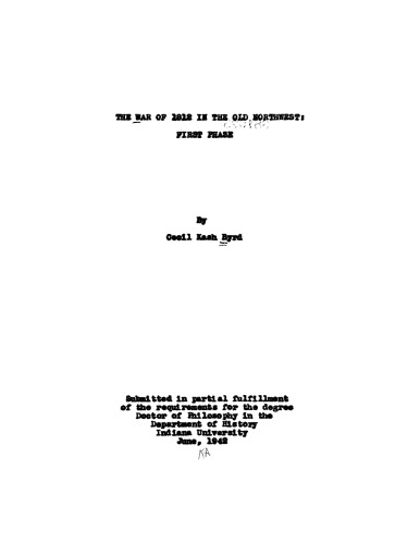﻿جنگ 1812 در شمال غربی قدیم: مرحله اول
