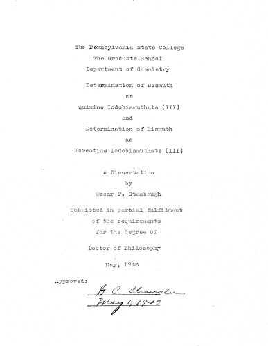 ﻿I. تعیین بیسموت به عنوان یدوبیسموتات کینین (III). II. تعیین بیسموت به عنوان یدوبیسموتات نارکوتین (III)