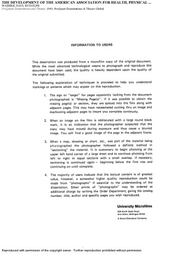 ﻿توسعه انجمن آمریکایی برای سلامتی، تربیت بدنی، و تفریح ​​و ارتباط آن با تربیت بدنی در ایالات متحده