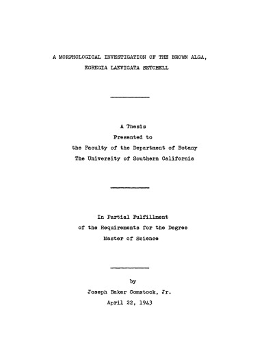 ﻿بررسی مورفولوژیکی جلبک قهوه ای، Egregia laevigata Setchell