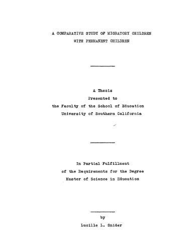 مطالعه تطبیقی ​​کودکان مهاجر با فرزندان دائمی