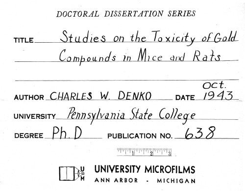 ﻿مطالعاتی در مورد سمیت ترکیبات طلا در موش و موش صحرایی