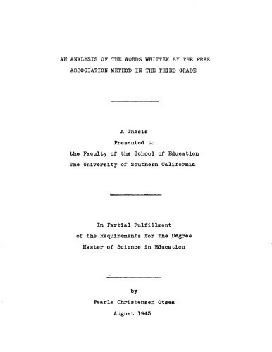 تجزیه و تحلیل کلمات نوشته شده توسط روش اتصال آزاد در درجه سوم