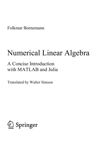 ﻿جبر خطی عددی. مقدمه ای مختصر با MatLab و Julia