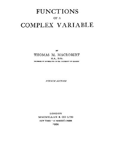 توابع یک متغیر پیچیده