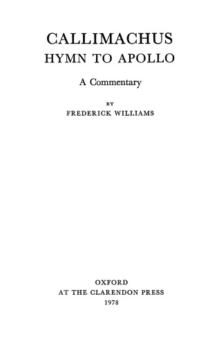سرود Callimachus به آپولو: یک تفسیر
