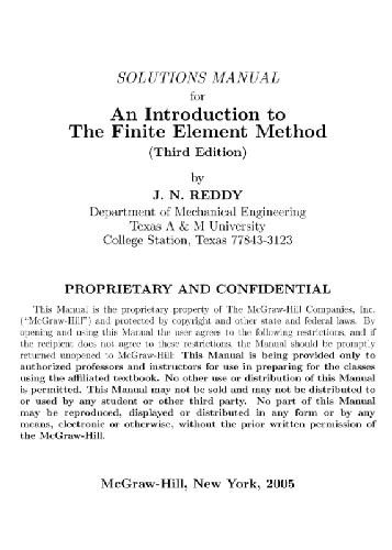 ﻿کتابچه راهنمای راه حل برای آشنایی با تحلیل عناصر محدود