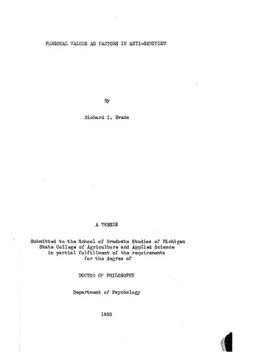 ﻿ارزشهای شخصی به عنوان عوامل در آنتیسمیتیسم
