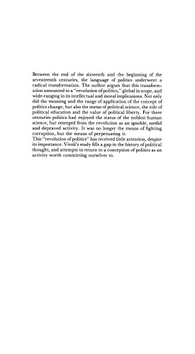 از سیاست به دلیل دولت: تبدیل شدن و تبدیل زبان سیاست، 1650-1600
