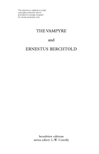 Vampyre و Ernestas Berchtold یا ادیپ مدرن